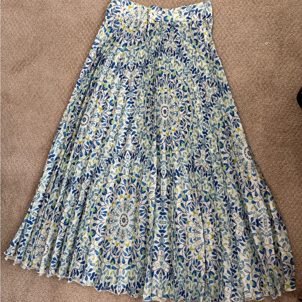 Floral Blue and Green Women's Skirt